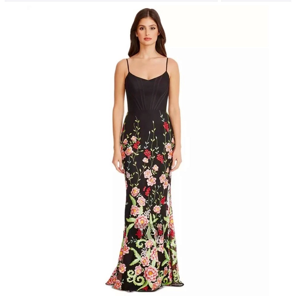 Dress the Population Giovanna Floral-Embroidered Dress